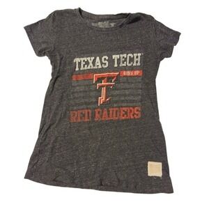 Texas Tech Red Raiders Retro Brand T Shirt Womens Small Gray Guns Up